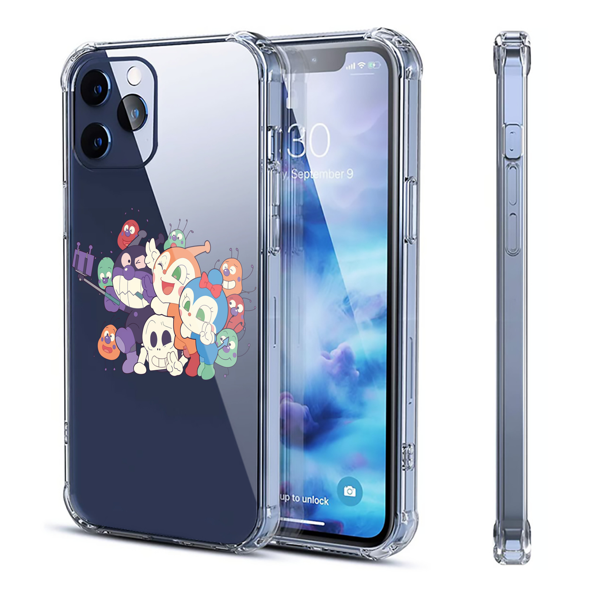 （画像用） アンパンマン Anpanman 【iPhone 12シリーズ対応】透明スマホケース（クリアソフトケース）